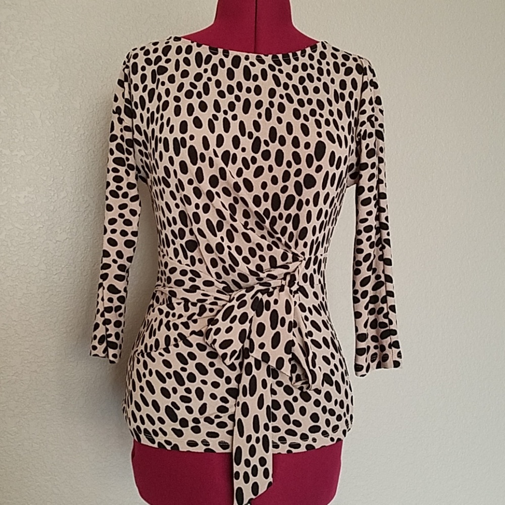 Ann Taylor long sleeves animal print top brown